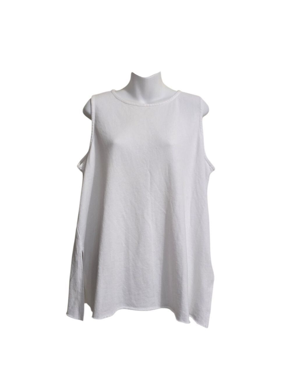 Eileen Fisher Lightweight Organic Cotton Terry Crew Neck Tunic Sz L NWT